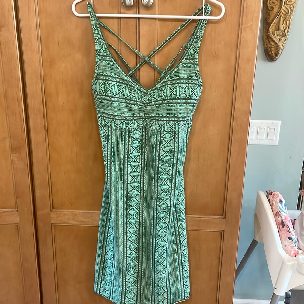 Green patterned prana dress